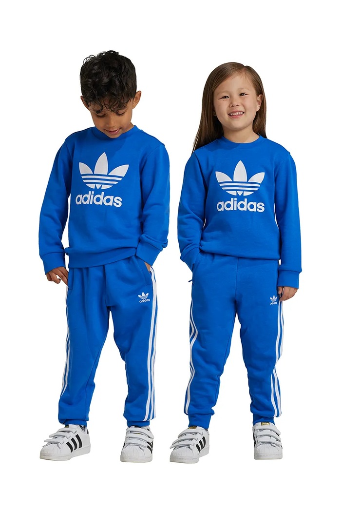 Παιδική φόρμα adidas Originals TREFOIL CREW SE πλεκτό ύφασμα μπλε IY4782