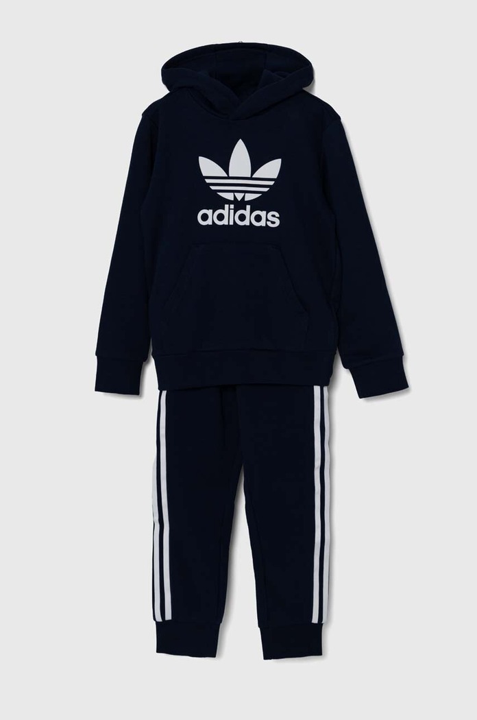 adidas Originals dres dziecięcy HOODIE SET dzianina granatowy IY4788