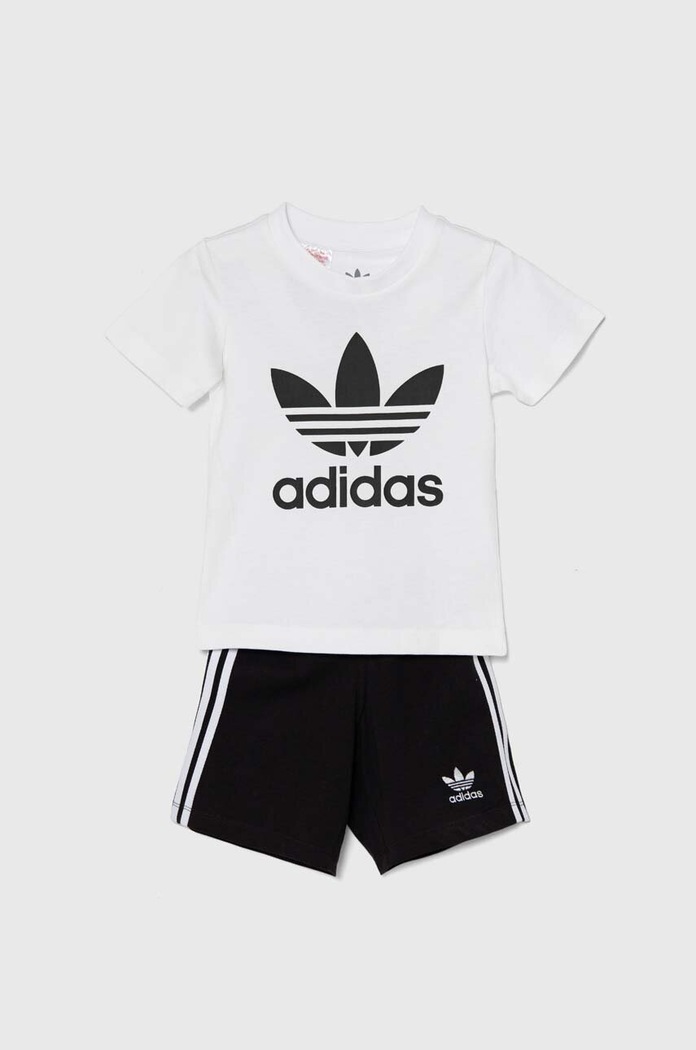 adidas Originals completo in cotone neonato/a SHORT TEE SET maglia bianco JE0521