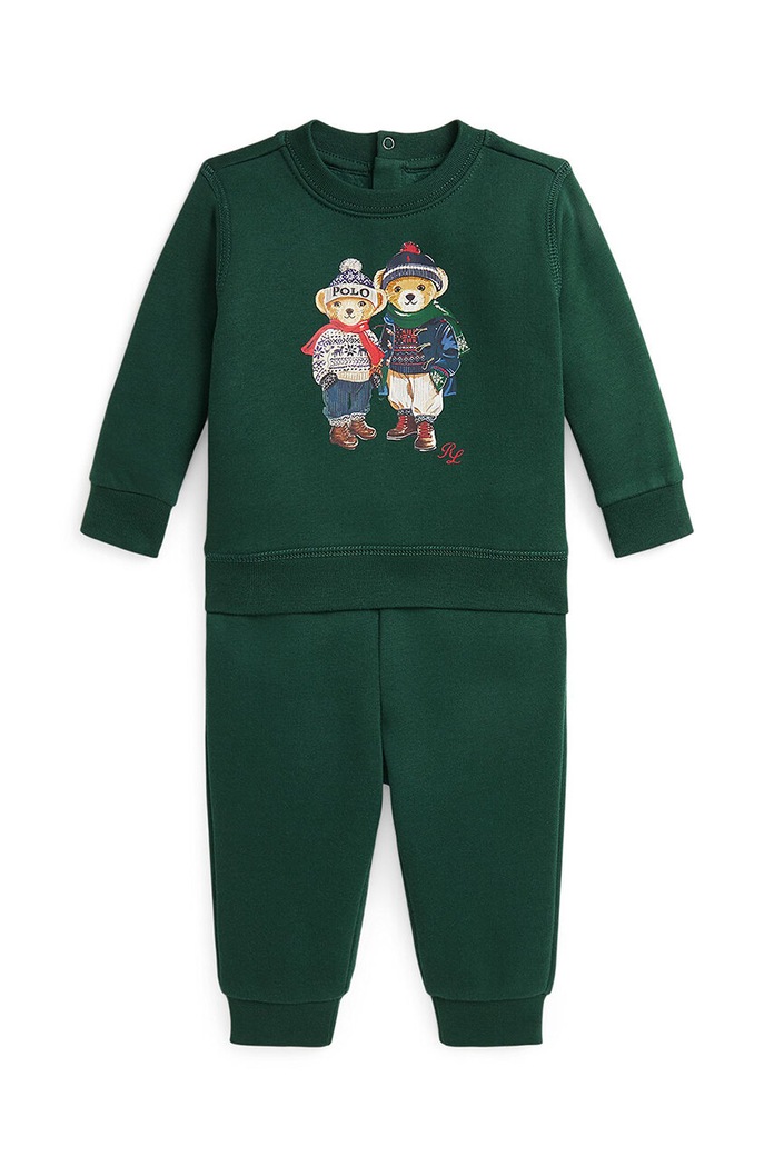 Polo Ralph Lauren set tuta da ginnastica per bambini maglia verde 320957717001