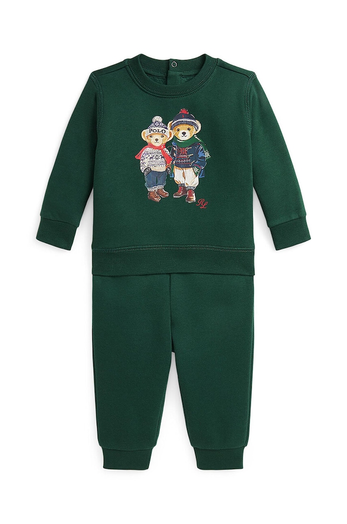 Polo Ralph Lauren set tuta da ginnastica per bambini maglia verde 320957717001