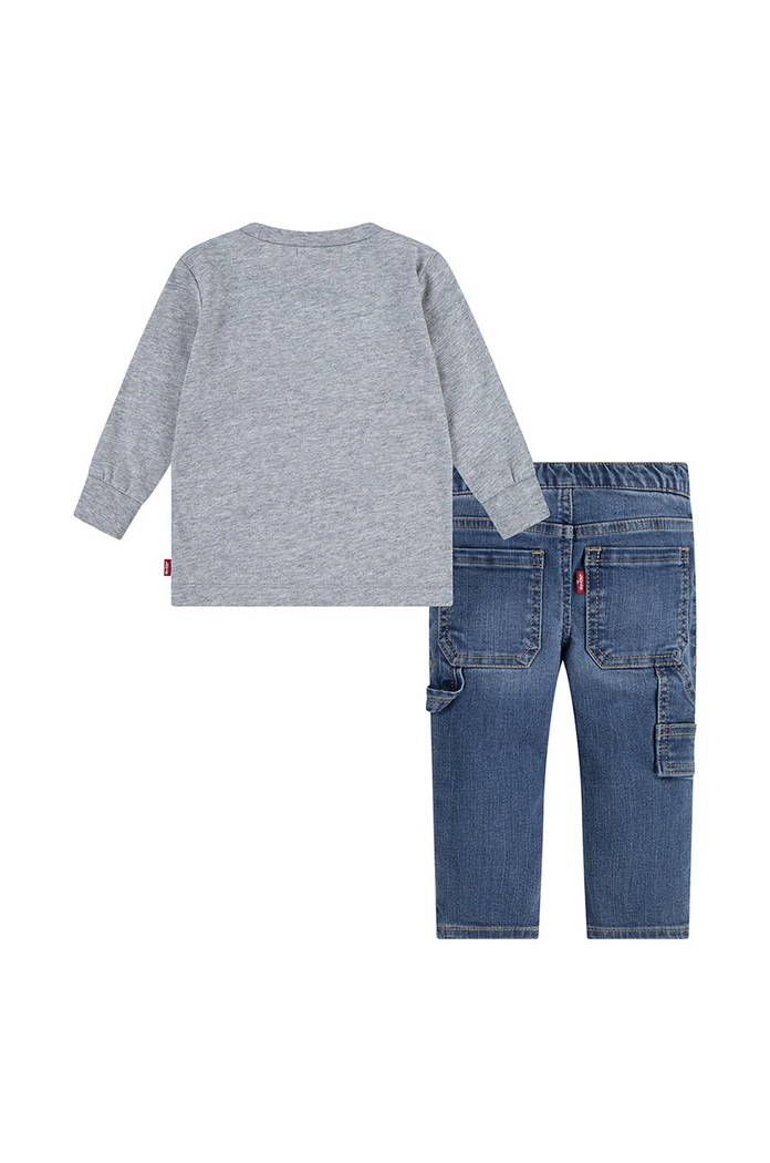Levi's Compleu bebe COWBOY TEE & CARPENTER SET 6EL424 gri AW24