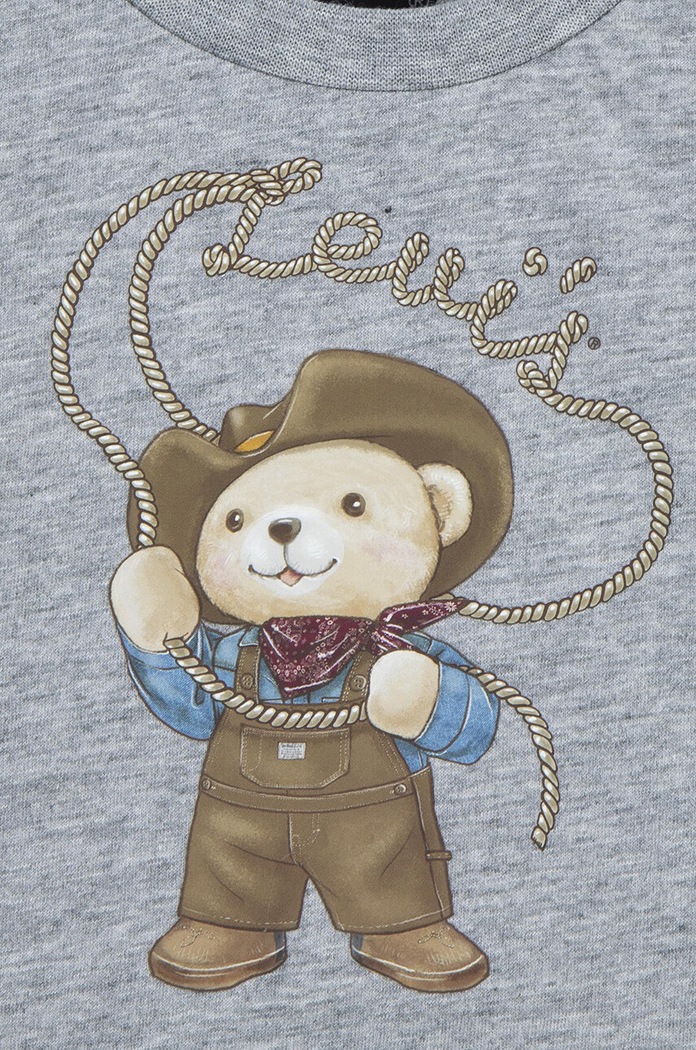 Băieți Levi's Compleu bebe COWBOY TEE & CARPENTER SET 6EL424 gri