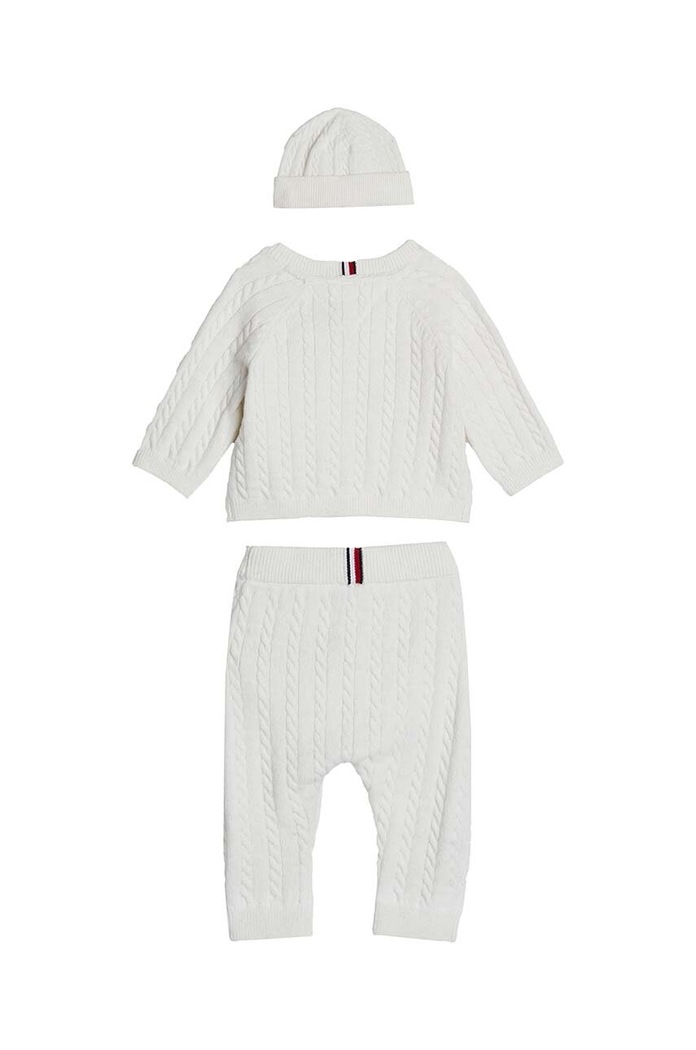 Tommy Hilfiger komplet niemowlęcy z domieszką wełny 3-pack KN0KN01929.9BYH biały AW24