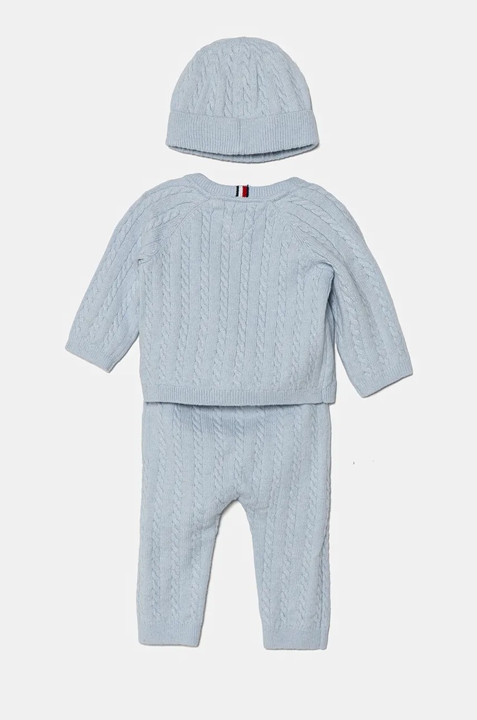 Tommy Hilfiger komplet niemowlęcy z domieszką wełny 3-pack KN0KN01929.9BYH niebieski AW24