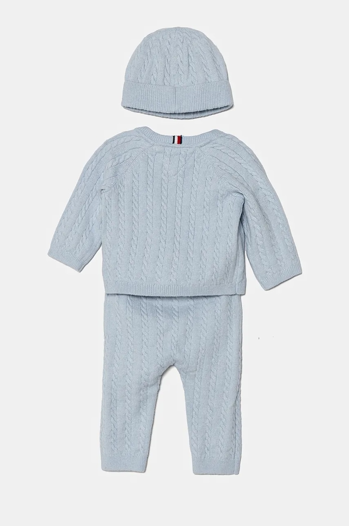 Tommy Hilfiger komplet niemowlęcy z domieszką wełny 3-pack KN0KN01929.9BYH niebieski AW24
