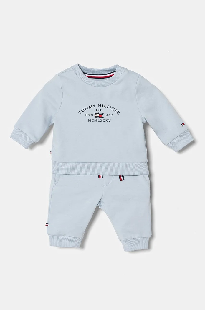 Tepláková súprava pre bábätká Tommy Hilfiger s elastanom modrá KN0KN01939.9BYH
