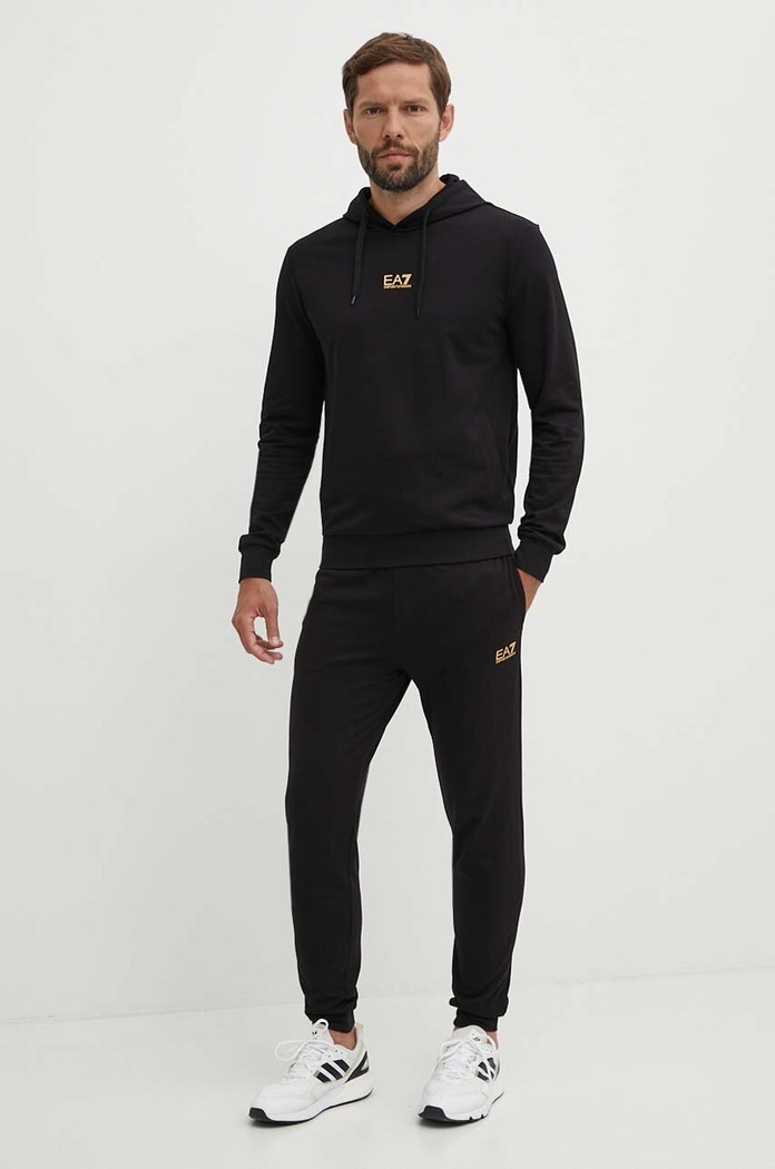 Памучен анцуг EA7 Emporio Armani памук черен PJVRZ.8NPV64.0208