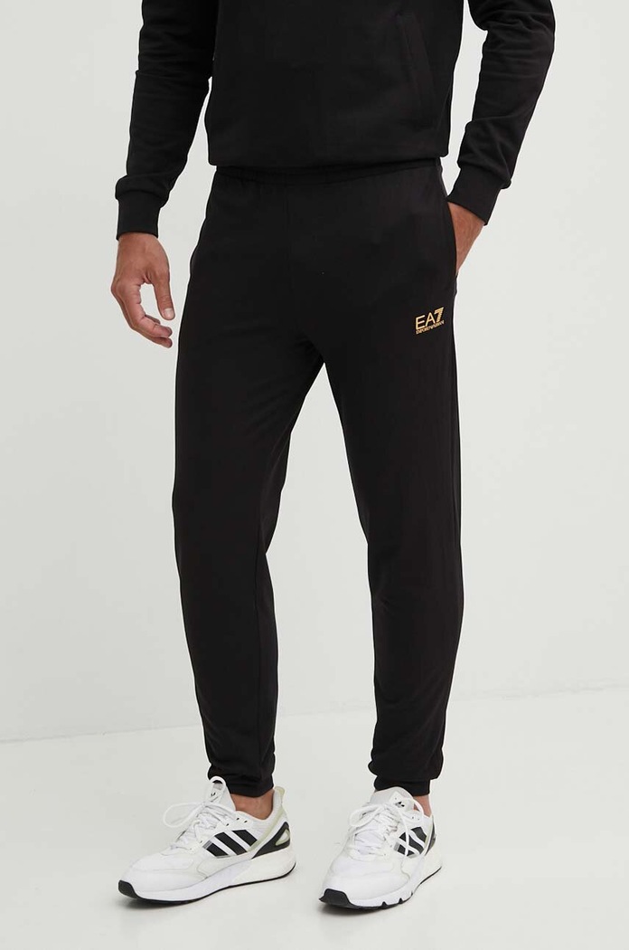 Памучен анцуг EA7 Emporio Armani черен PJVRZ.8NPV64.0208