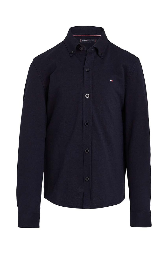 Tommy Hilfiger koszula bawełniana dziecięca KB0KB09077.9BYH.80.122 granatowy AW24