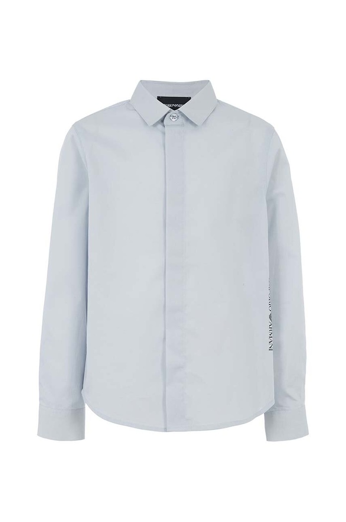 Detská bavlnená košeľa Emporio Armani bavlna modrá 6D4CJB.4N8QZ