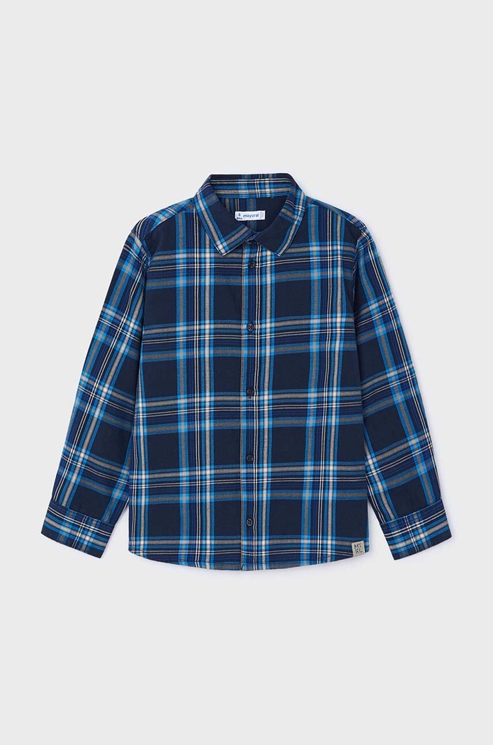 Mayoral koszula bawełniana dziecięca 4115.5C.Mini.9BYH niebieski AW24