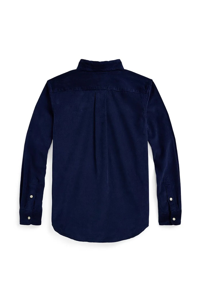 Παιδικό βαμβακερό πουκάμισο Polo Ralph Lauren 323878882003 σκούρο μπλε AW24