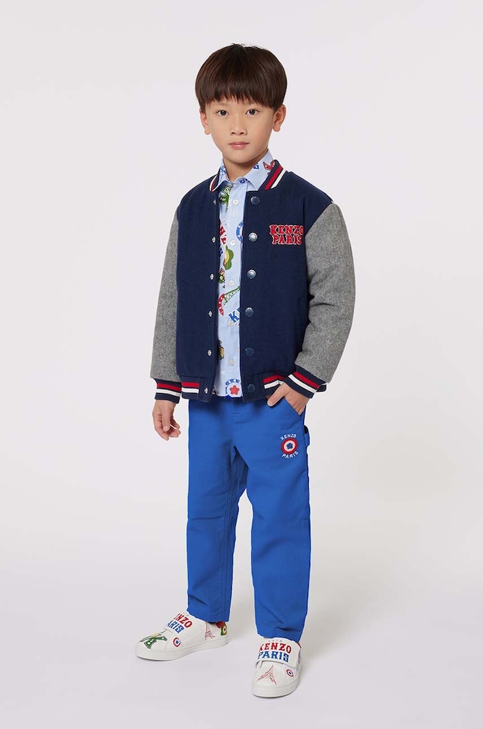 Chłopiec Kenzo Kids koszula bawełniana dziecięca K60806.102.108 niebieski