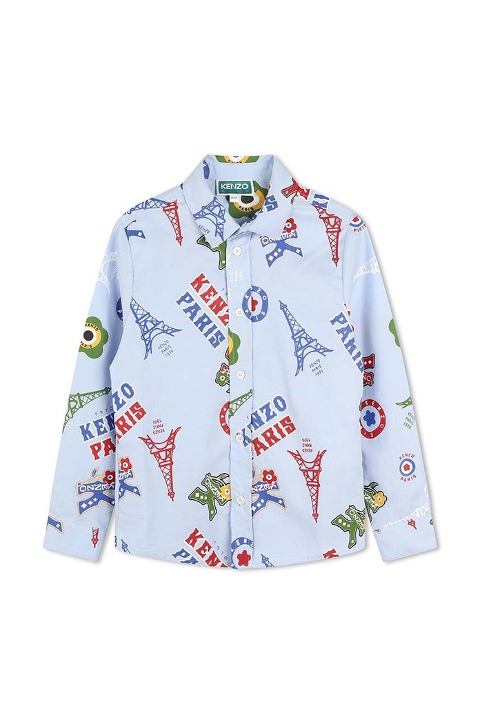 Kenzo Kids koszula bawełniana dziecięca wzorzyste niebieski K60806.114.150