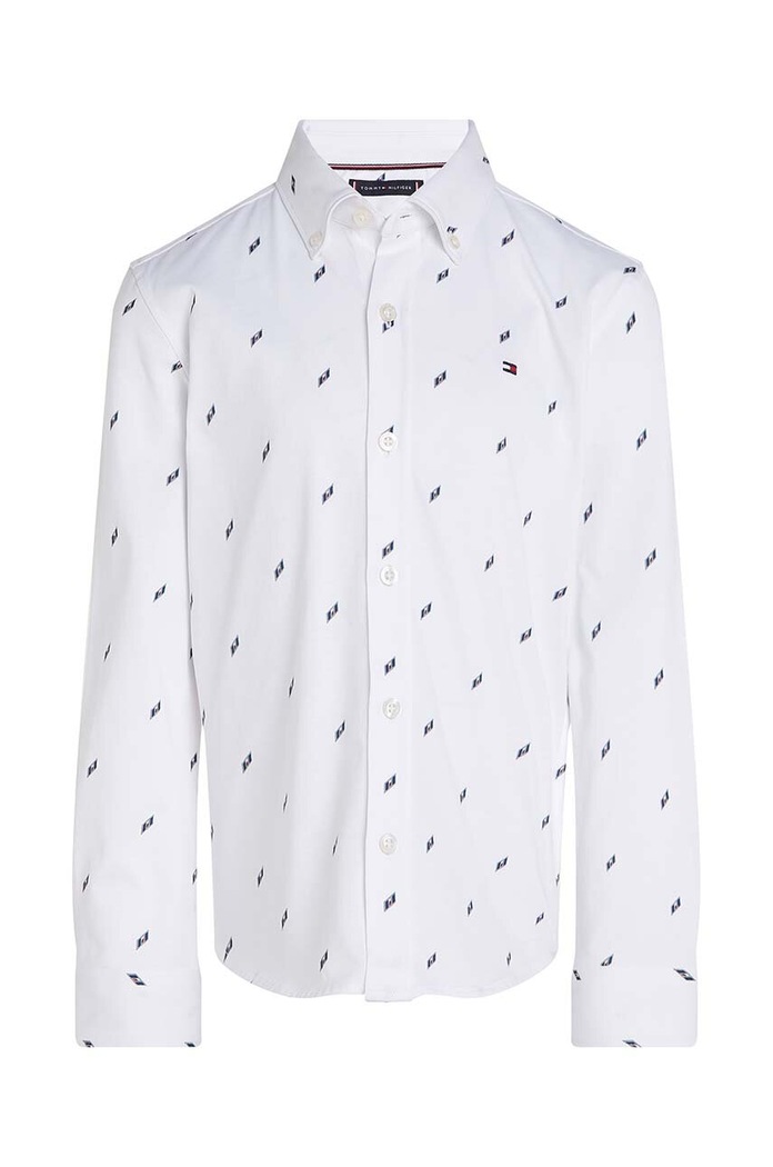 Tommy Hilfiger koszula bawełniana dziecięca KB0KB09267.9BYH.128.176 biały AW24