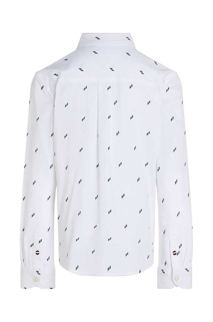 Chłopiec Tommy Hilfiger koszula bawełniana dziecięca KB0KB09267.9BYH.128.176 biały