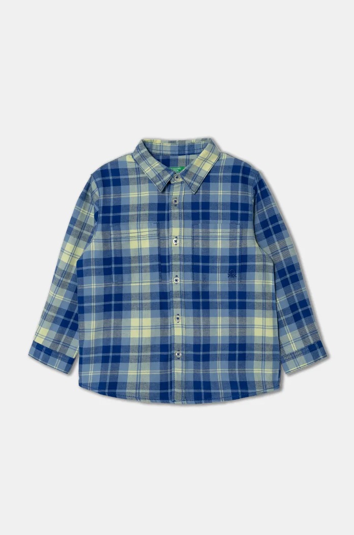 Παιδικό βαμβακερό πουκάμισο United Colors of Benetton casual μπλε 5LQHGQ024.P.Seasonal