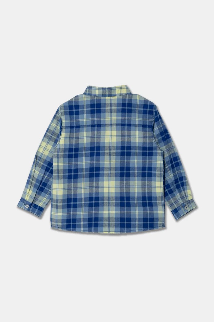 Παιδικό βαμβακερό πουκάμισο United Colors of Benetton 5LQHGQ024.P.Seasonal μπλε AW24