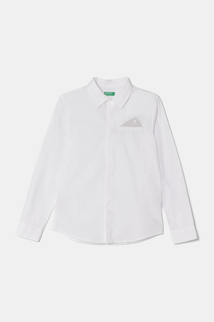 United Colors of Benetton koszula bawełniana dziecięca bawełna biały 59UXCQ03M.G.Seasonal
