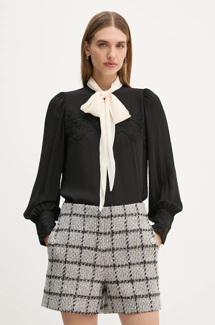 Bruuns Bazaar koszula CamillaBBDura shirt klasyczny czarny BBW4104