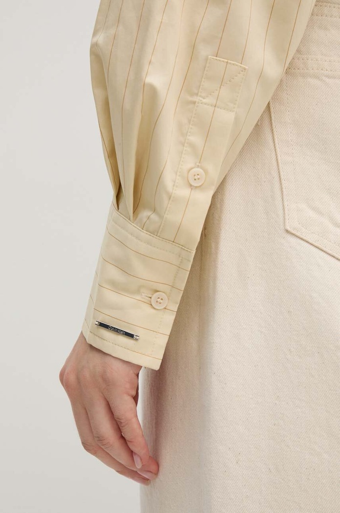 Calvin Klein koszula bawełniana K20K207585 beżowy AW24