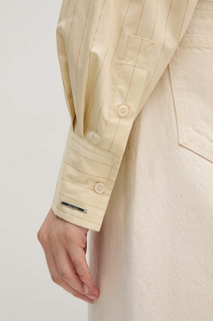 Calvin Klein koszula bawełniana K20K207585 beżowy AW24