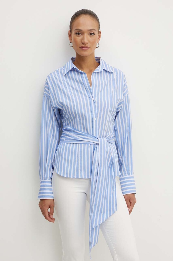 Weekend Max Mara koszula bawełniana wzorzyste niebieski 2425116071600