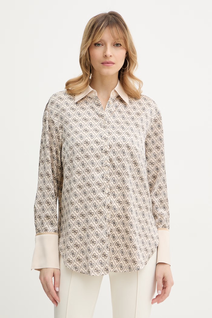 Guess cămașă ALEXANDRA bej W4YH47.WF1T2