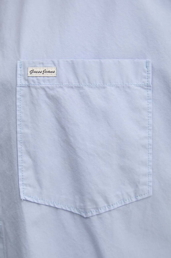 Памучна риза Guess Jeans W4YH22.WGCF1 син