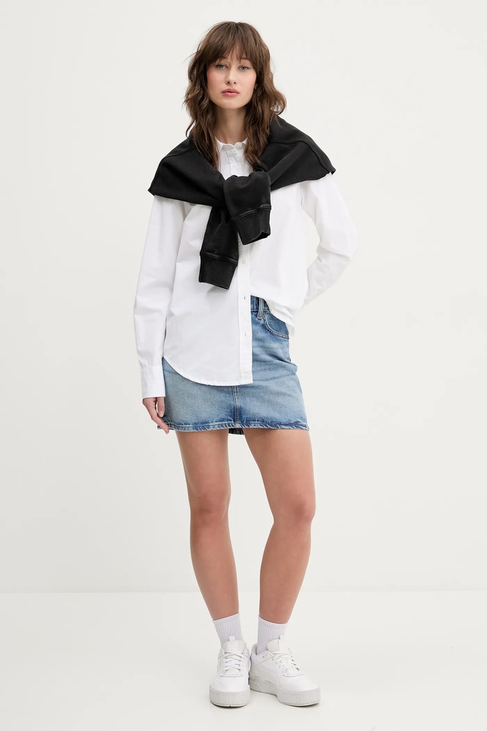 Bavlnená košeľa Guess Jeans W4YH68.WGCF1 biela SS26