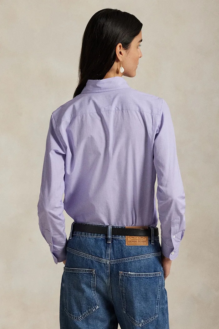 Polo Ralph Lauren srajca ženska bombažna z elastanom 211941509 vijolična SS26