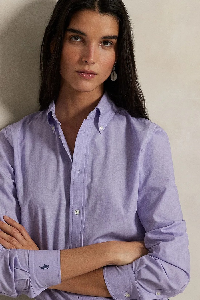 Polo Ralph Lauren srajca ženska bombažna z elastanom 211941509 vijolična