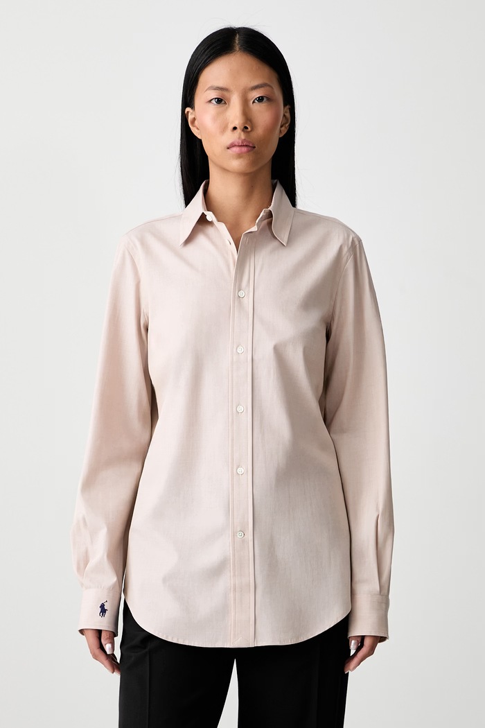 Polo Ralph Lauren srajca ženska bombažna z elastanom bež 211941509