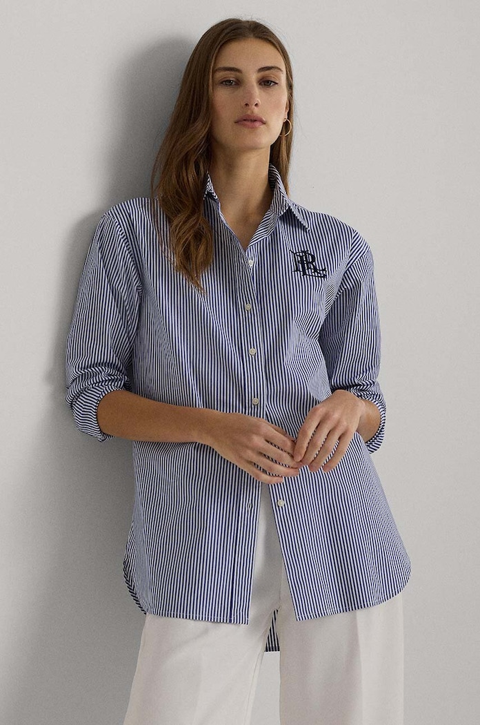 Košeľa Lauren Ralph Lauren pásiky modrá 200932539