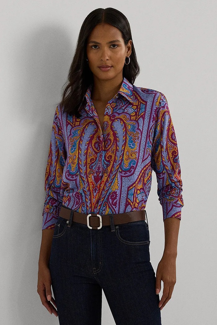 Lauren Ralph Lauren camasa lung multicolor 200940183