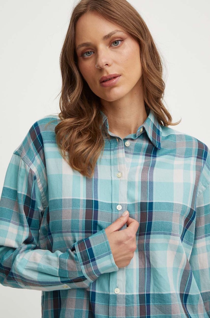 Lauren Ralph Lauren koszula bawełniana turkusowy 200947644
