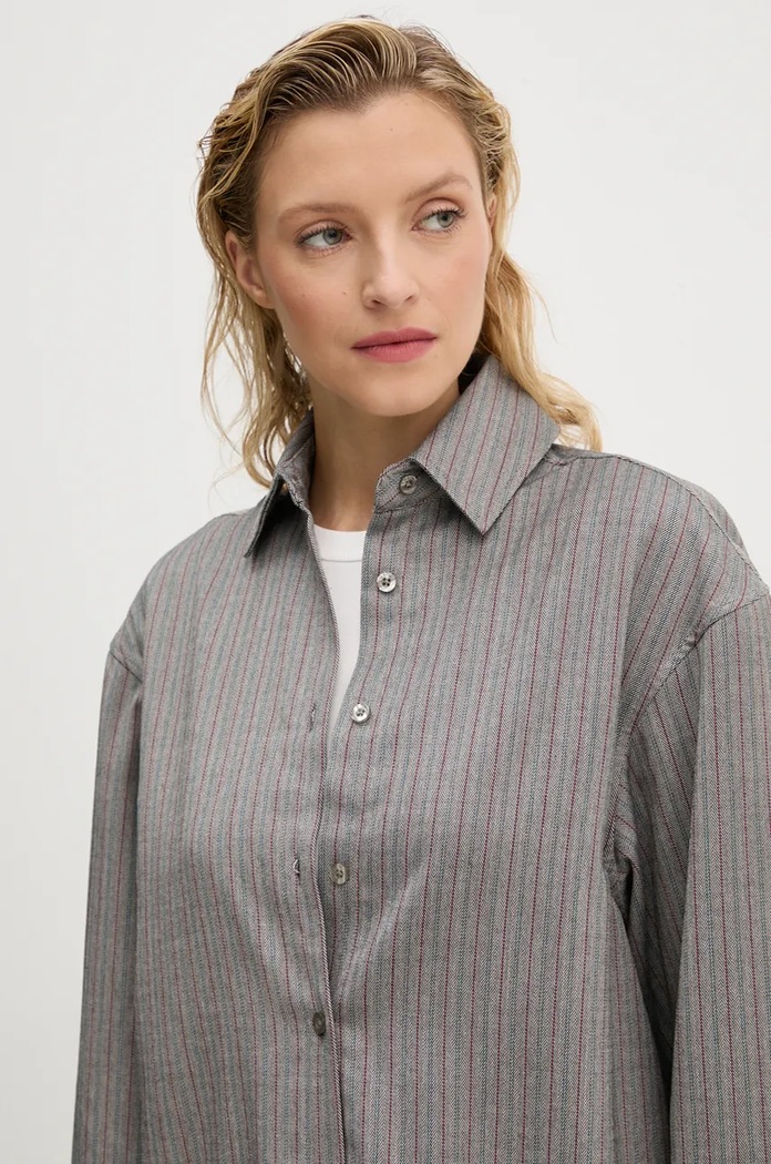 Košile Remain Herringbone Overshirt šedá 5018743038