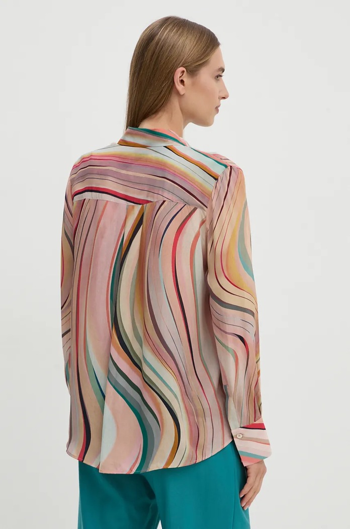 Oblečenie Košeľa s prímesou hodvábu PS Paul Smith W2R.335B.N31190 viacfarebná