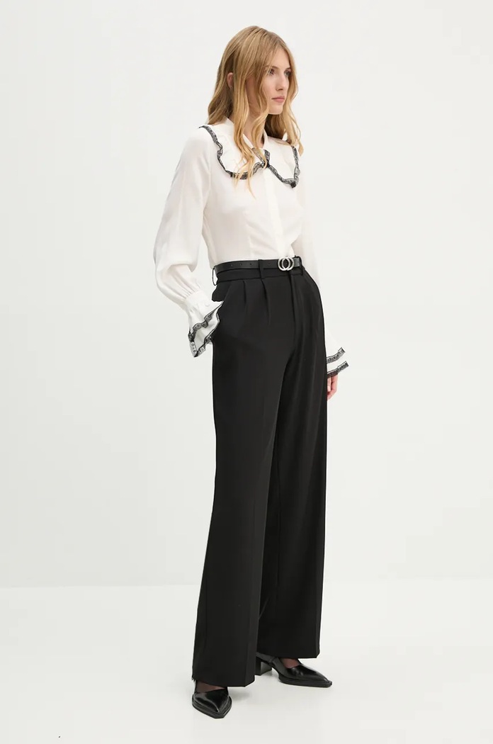 The Kooples koszula jedwabna FCCL29004K biały AW24