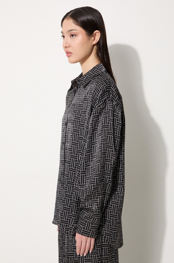 Košile Kenzo Weave Dropped Shoulders Shirt černá FE62CH2479R1.99