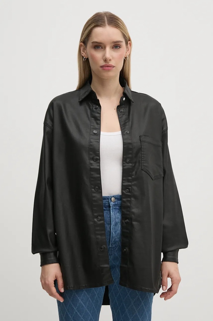 Košeľa Pepe Jeans OVERSHIRT relaxed čierna PL304963XM5