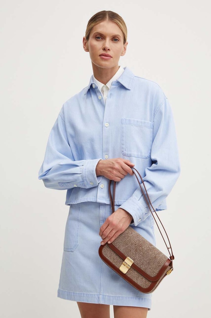 Rifľová košeľa A.P.C. surchemise samantha brodee relaxed modrá COGZS.F02895