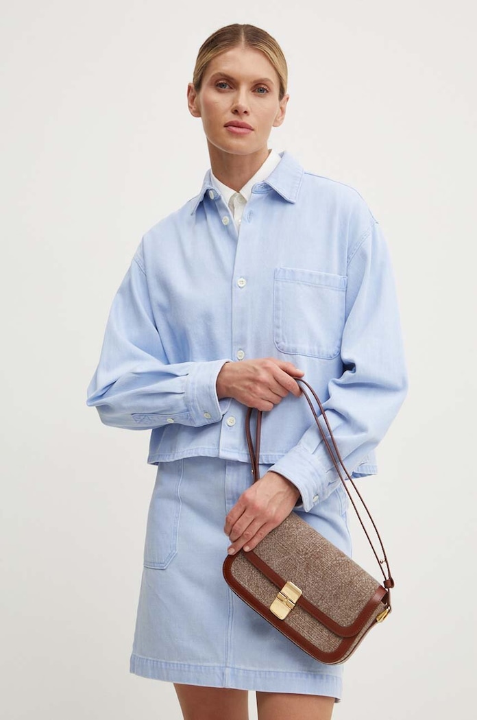 Rifľová košeľa A.P.C. surchemise samantha brodee relaxed modrá COGZS.F02895