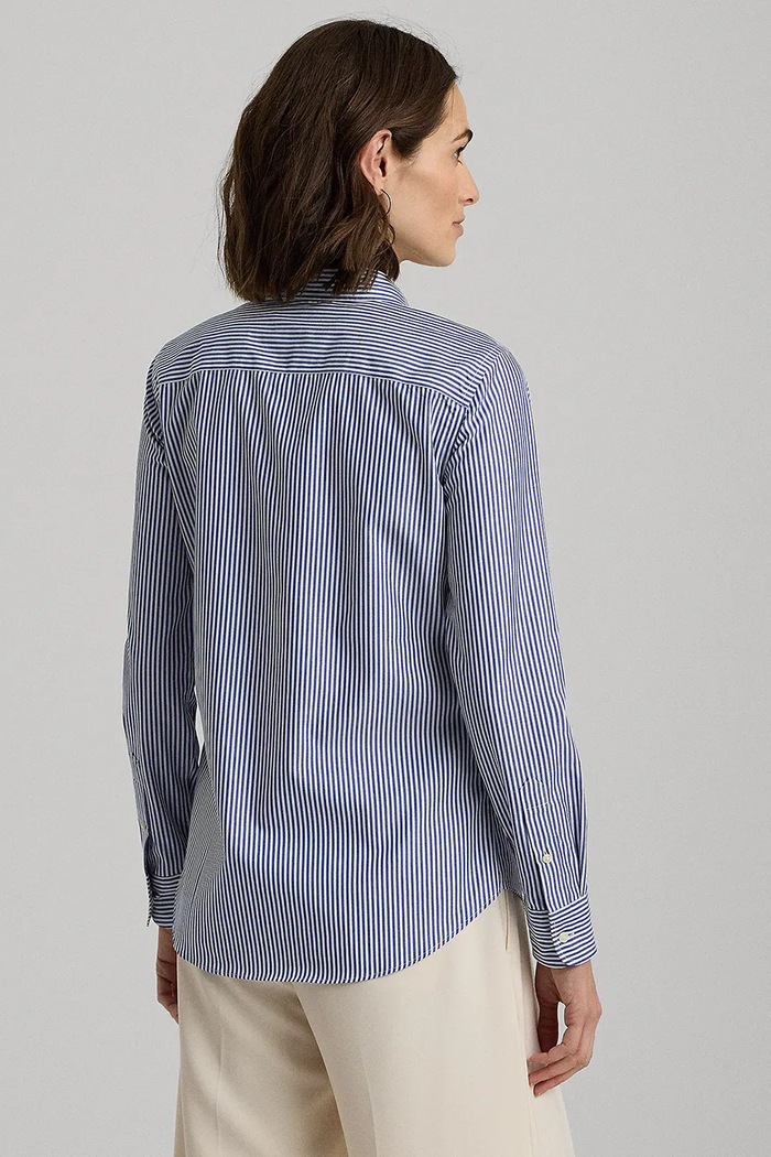 Bavlněná košile Lauren Ralph Lauren 200859048 modrá SS26