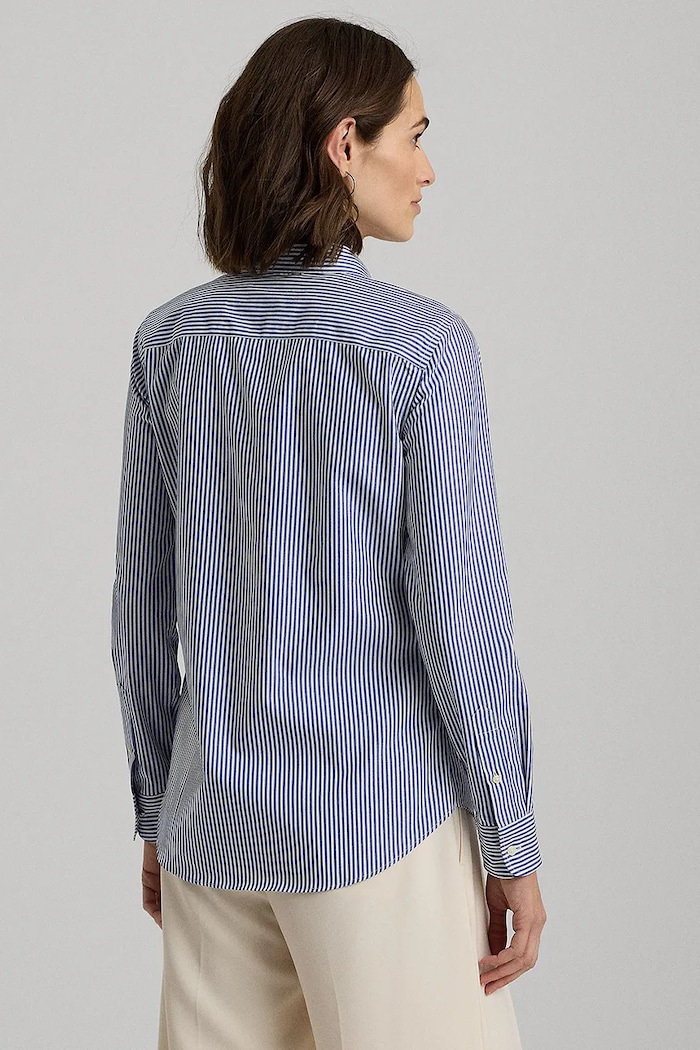 Bavlněná košile Lauren Ralph Lauren 200859048 modrá SS26