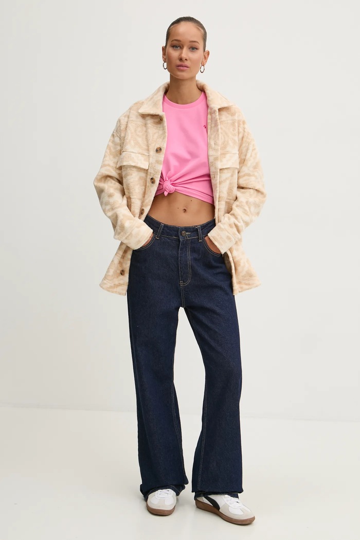 Πουκάμισο μπουφάν Billabong Happy Camper Shacket ABJFT00417 μπεζ AW24