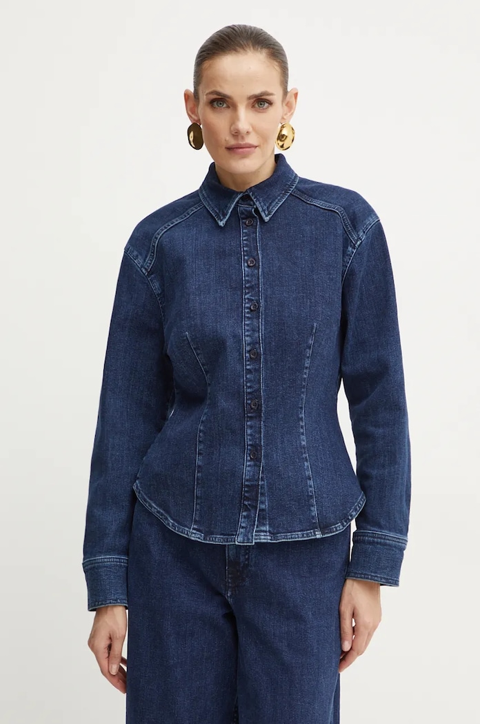 Ivy Oak camasa jeans lung bleumarin IO112343