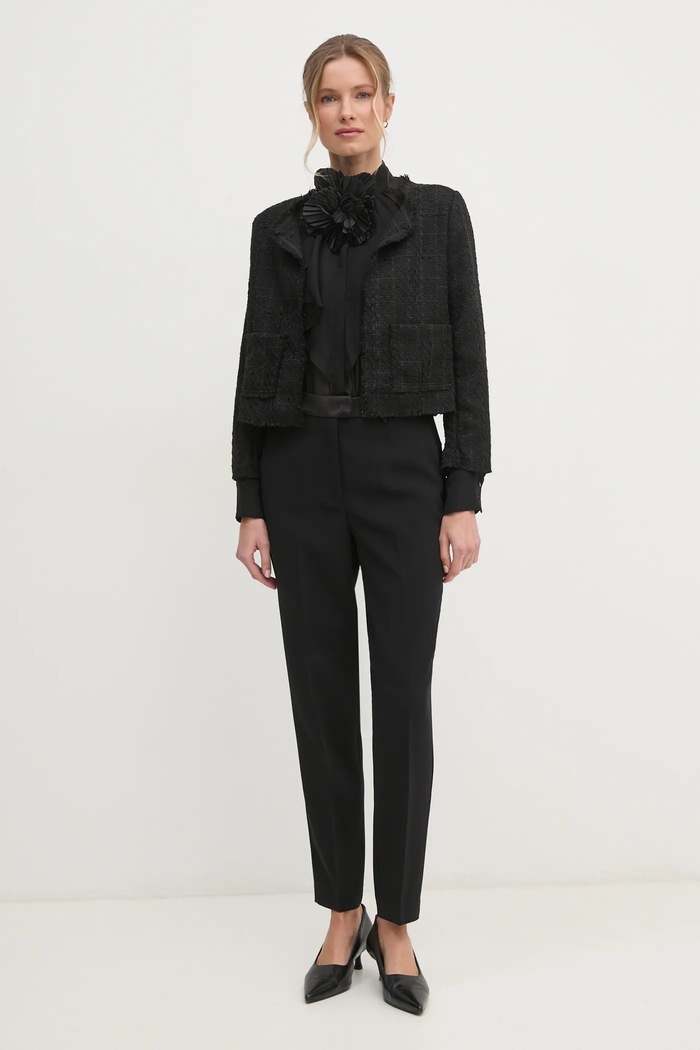 Πουκάμισο Sisley 5W9ELQ081 μαύρο AW24