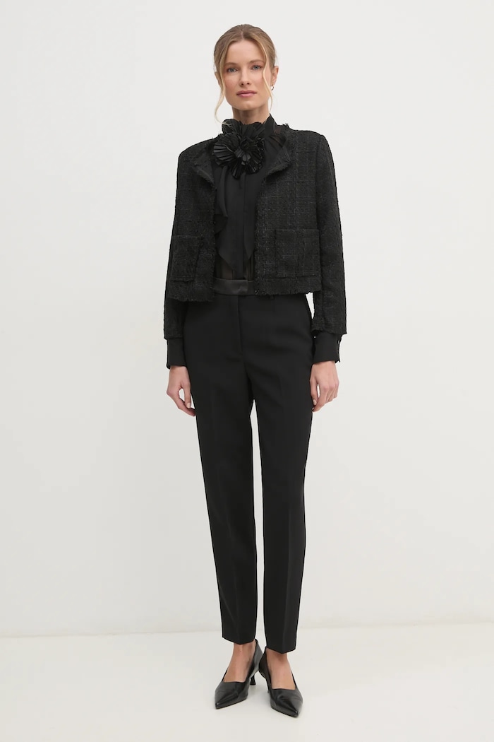 Πουκάμισο Sisley 5W9ELQ081 μαύρο AW24